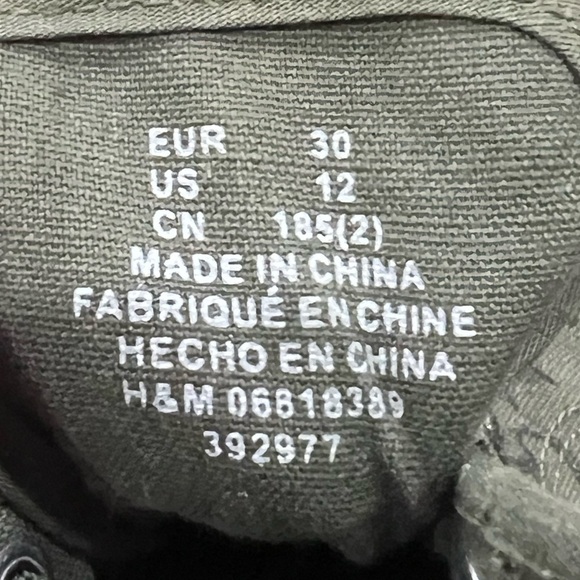 h&m Khaki Green Dinosaur High Top Sneakers Size 12 Toddler - Picture 4 of 9